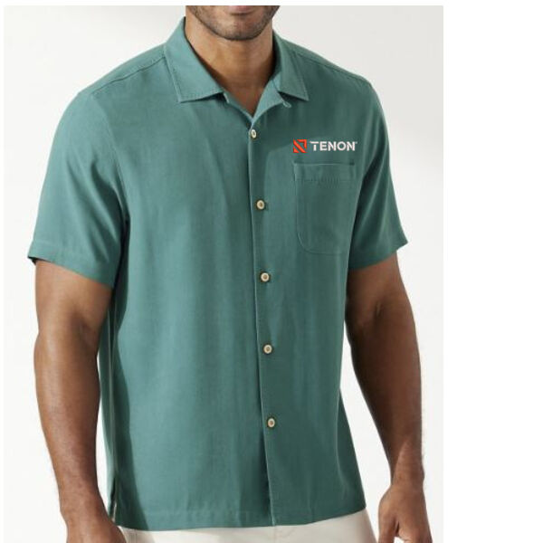 Hawaiian Herringbone Camp Shirt - Embroidered Logo Thumbnail