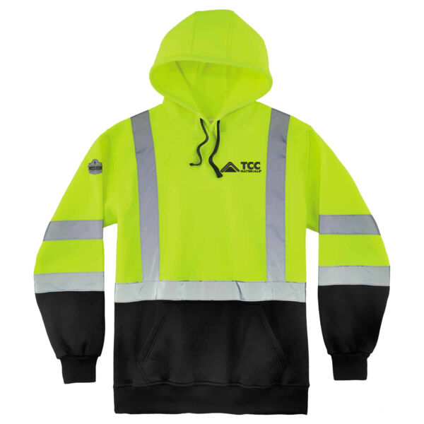 8373 - Hi-Vis Hooded Sweatshirt - Type R, Class 3, Black Bottom - Embroidered Logo Thumbnail